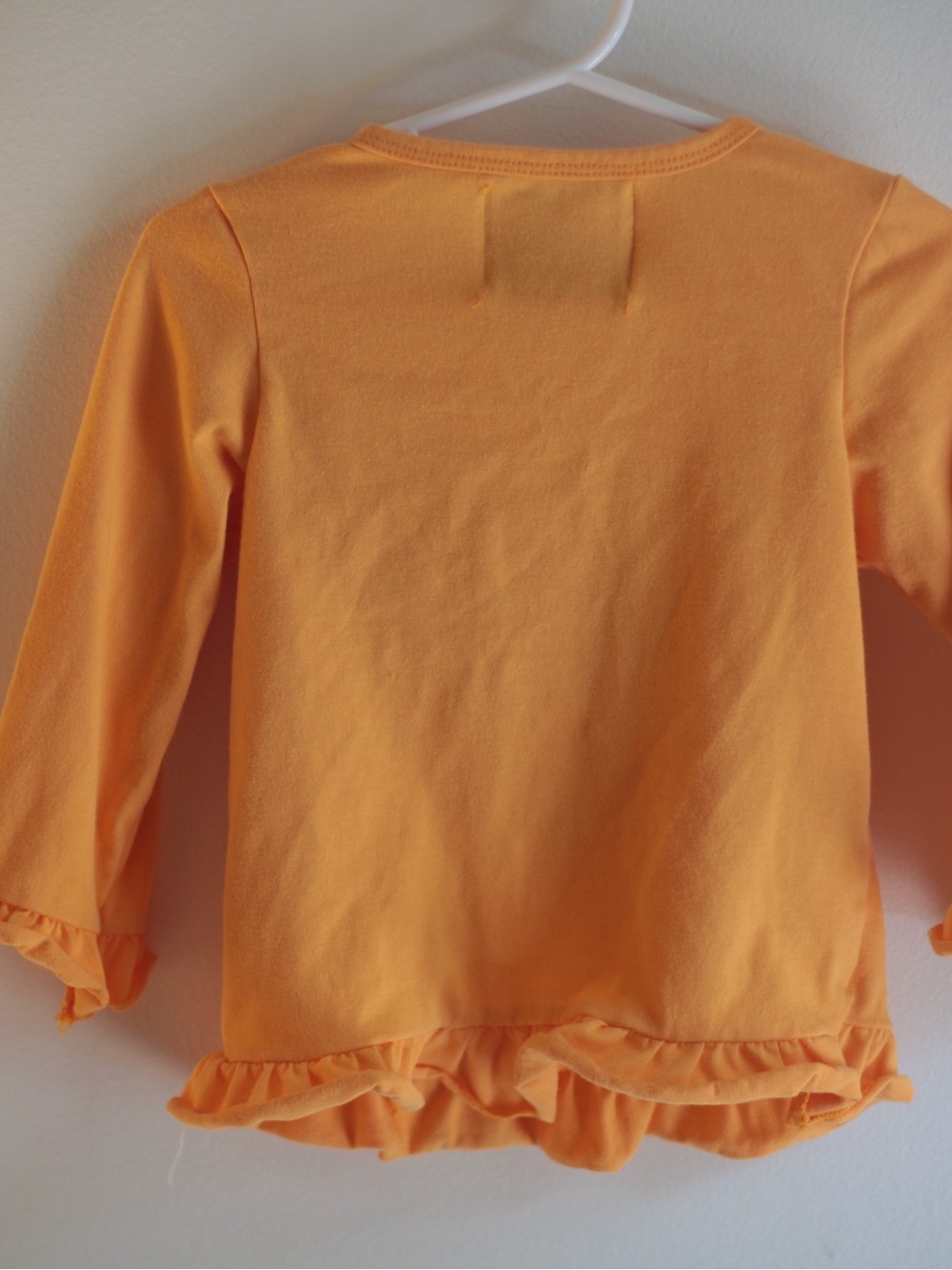 Girls' Ruffle Hem Long-Sleeve 'Boo' Pumpkin Tee - Mustard - Picture 3 of 6